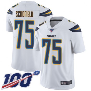 Los Angeles Chargers NFL Football Michael Schofield White Jersey Men Limited  #75 Road 100th Season Vapor Untouchable->los angeles chargers->NFL Jersey